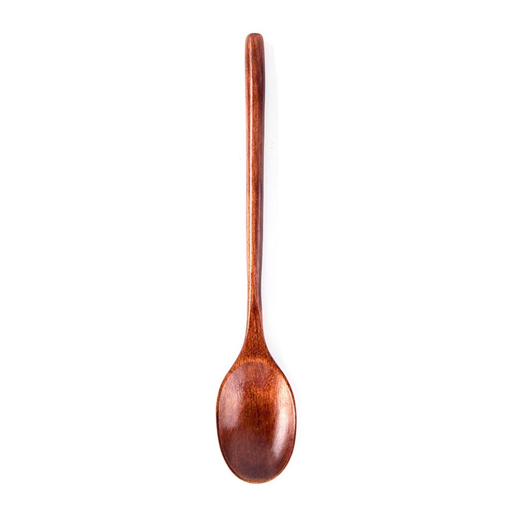 Adults Long Handle Japanese Style Natural Eating Cutlery Kitchen Utensil Tableware Wooden Spoons