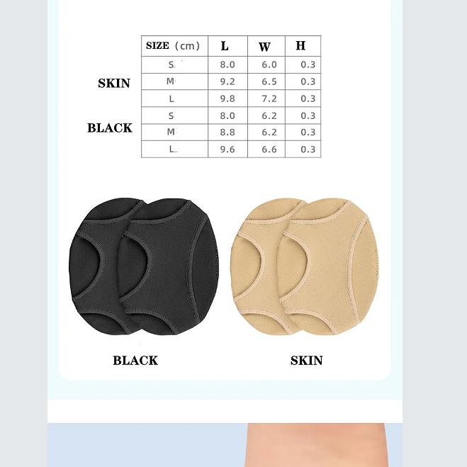 Forefoot Pad Lycra Fabric Toe Care Silicone Anti-slip Pads