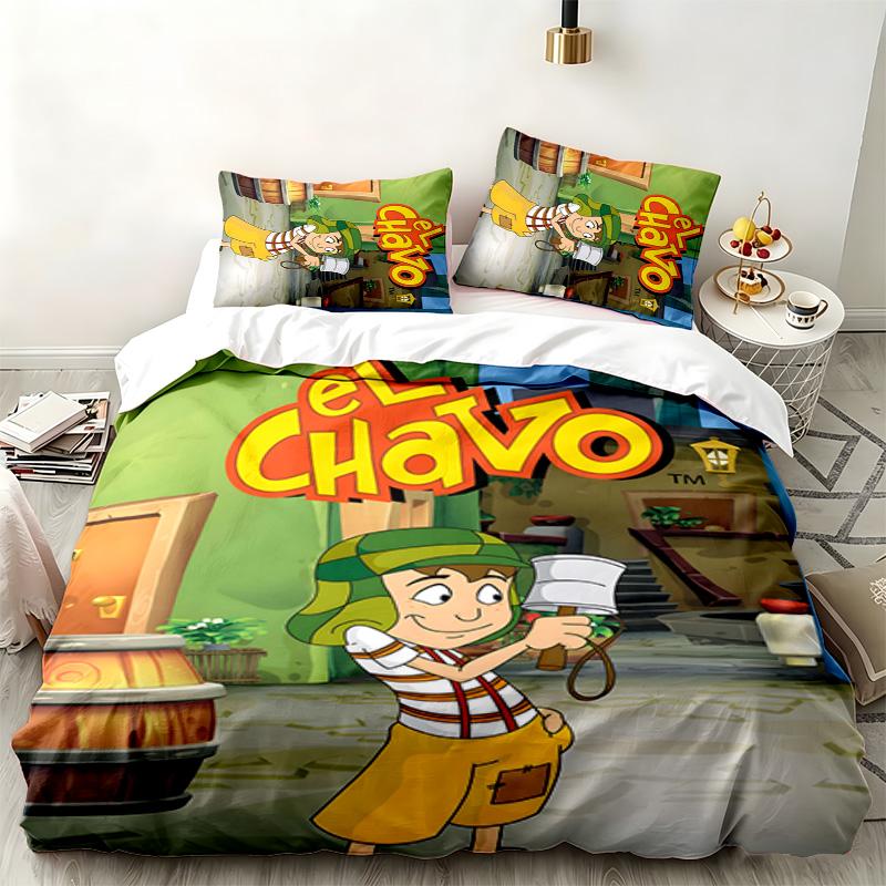 El chavo 3pc set Perfect for bedroom use Comfortable bedding set includes a duvet cover and two pillowcases Ideal birthday or Christmas gift