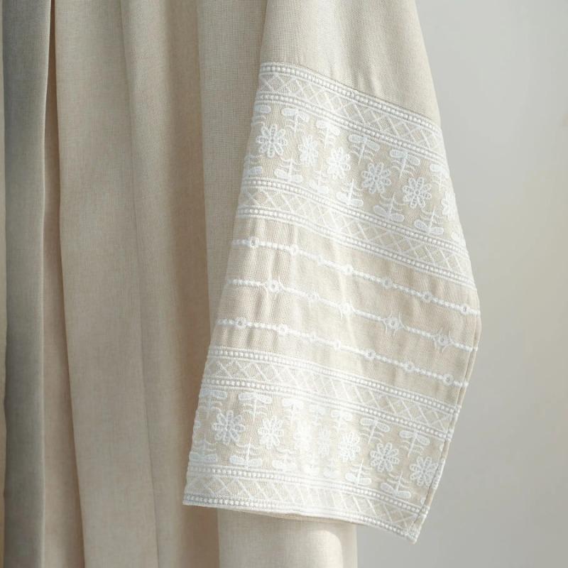 Eid Embroidery Muslim Abaya for Women Ramadan Dress Morocco Lace-up Abayas Kaftan Islam Cardigan Dubai Arab Long Robe 2024