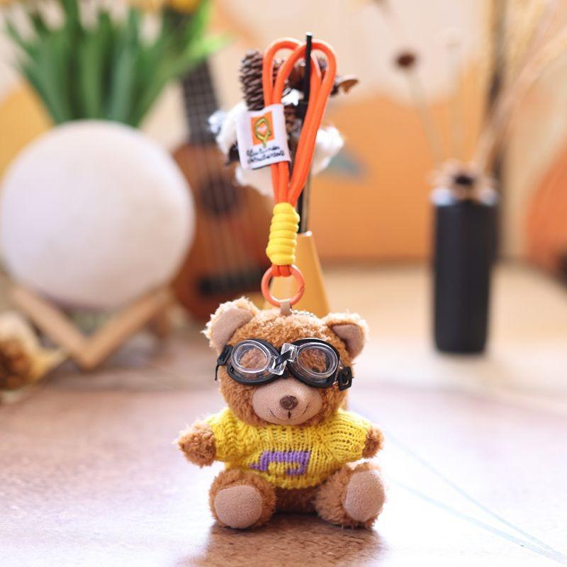 Bear Sweater Teddy Plush Doll Pilot Theme Durable Pp Cotton Toy For Bag Decor