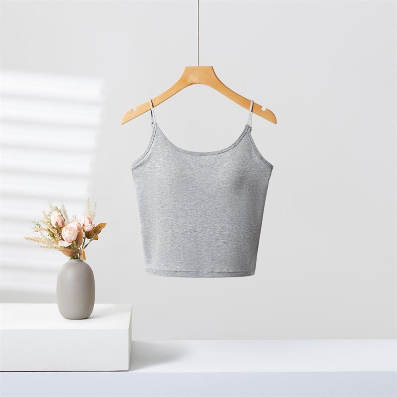 Women's Spring Camisole Vest with Beautiful Back Design, Integrated Bra, and Chest Pads - 2025 Style Slim Top