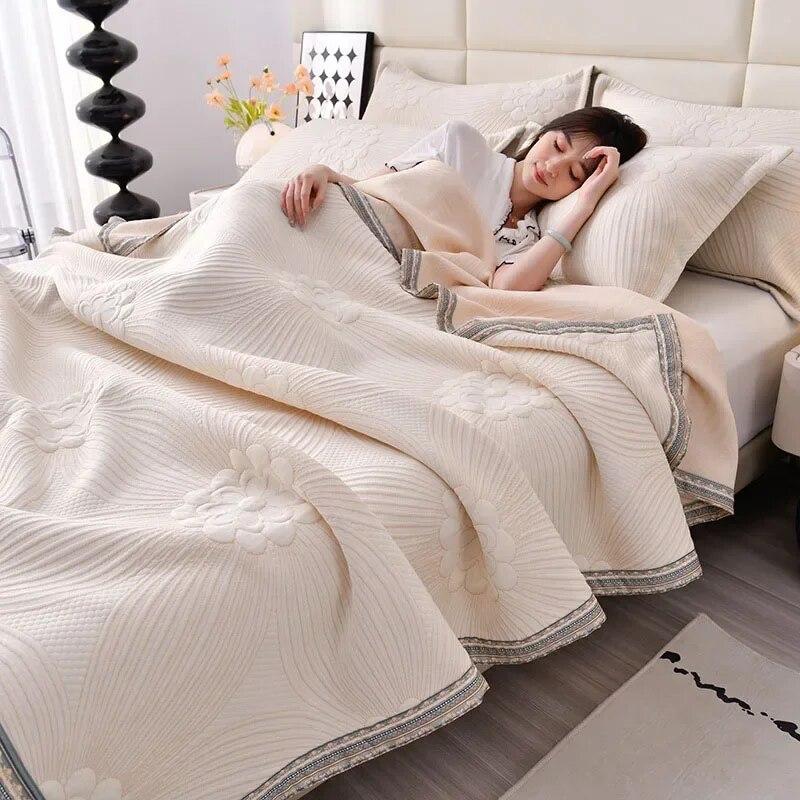 Blankets Cotton Summer Quilt Soft Comforter Bedding Quilt Super Soft Bedspread with Pillowcase Summer Quilt Bedspread King Size