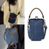 Portable Vintage Style Women Handbag Versatile Fashionable Designer Shoulder Bag Navy Blue Lady‘s Denim Purses Crossbody Bags