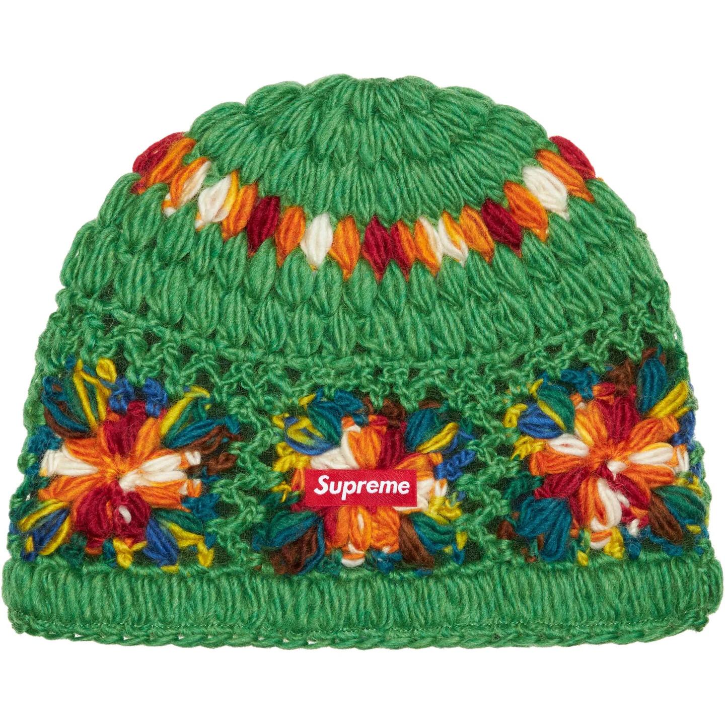 Supreme Crochet Beanie Green One-Size