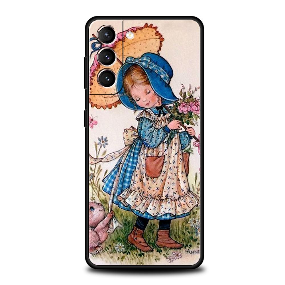 

Чехол для телефона Samsung Galaxy S25/S24/S23/S22/S20/S21/FE/Ultra/S10/S10E/S9/Plus/5G Мягкий ТПУ Чехол-оболочка Девочки Sarah Kay Милая Сумка for Samsung S25