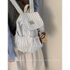 College-Stil lässige gestreifte Canvas-Tasche Damen 2025 neu vielseitig große Kapazität einfacher Rucksack Studenten-Schultasche
