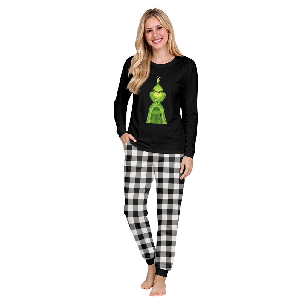 Christmas Print Crewneck Top and Jogger Pants Set Casual Two Piece Outfit for Holiday Lounging