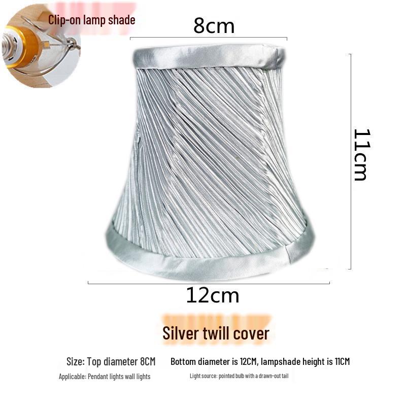 European Crystal Chandelier Fabric Lampshade, Clip-On, E27 Large Base, E14 Candle Bulb, Wall Light Shell Shade