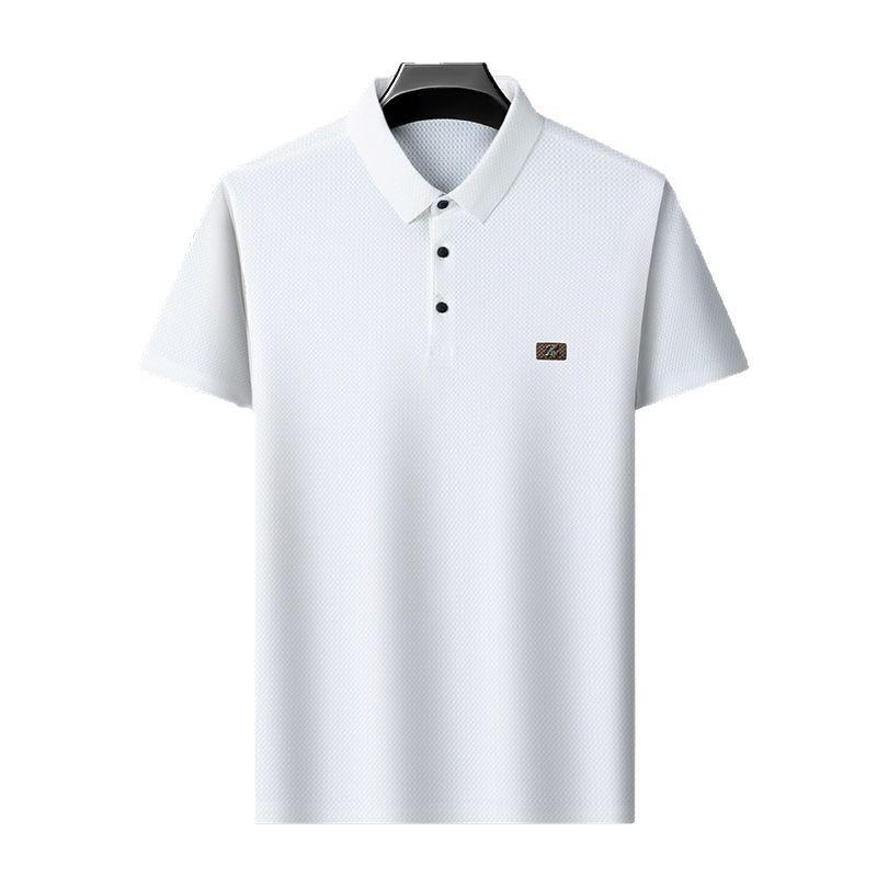 Solid Color Men'S Jacquard Polo Shirt Pullover Bottom Short-Sleeved T-Shirt