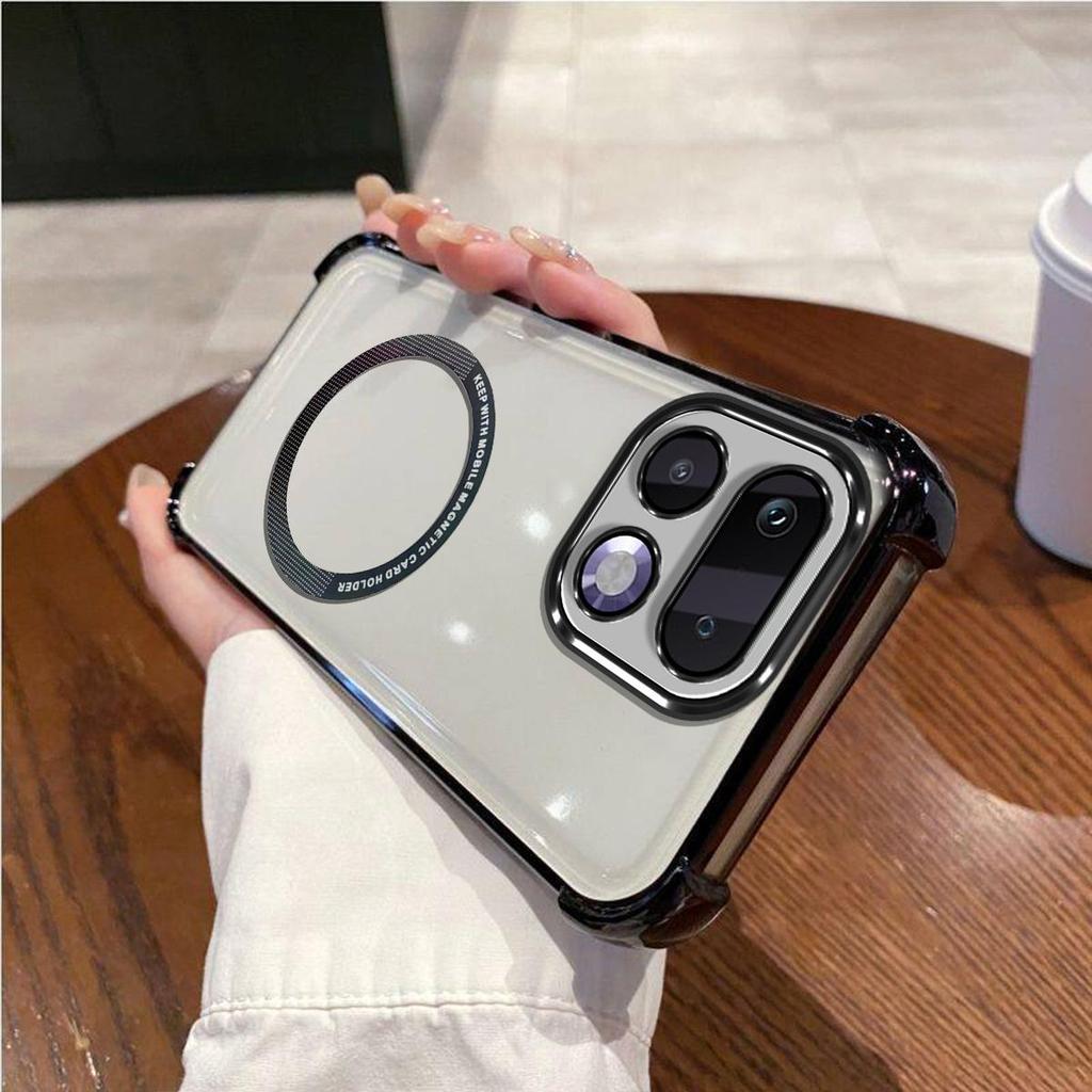 Case for realme 16 Pro 5G,Pro+ 5G Clear Magnetic Casing Electroplated Lens Frame Phone Cover