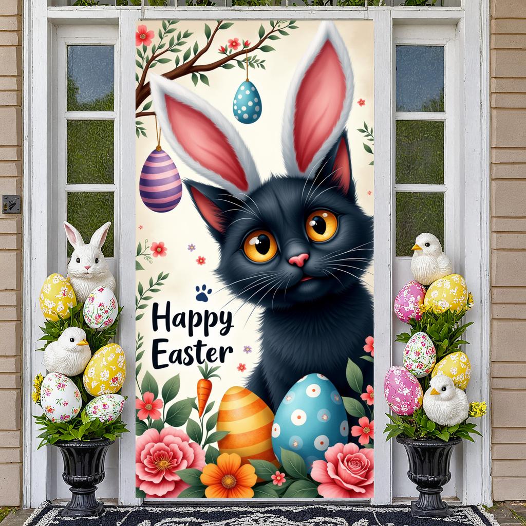 Easter Egg Display Vintage Truck Religious Easter Backdrop Spring Easter Background Plaid Border For Family Gathering Church