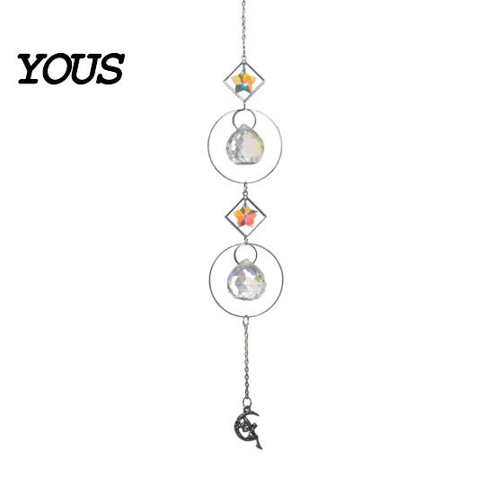 Wall Hanging Decor Colorful Crystal Suncatcher, Sun Catcher for Windows, Healing Glamorous Decoration Home, Crystals Prism Rainbow Maker,
