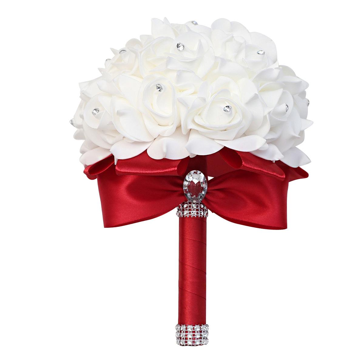 Bride PE Foam Bouquet Multicolor Wedding Flower Handheld Decoration for Bridesmaids