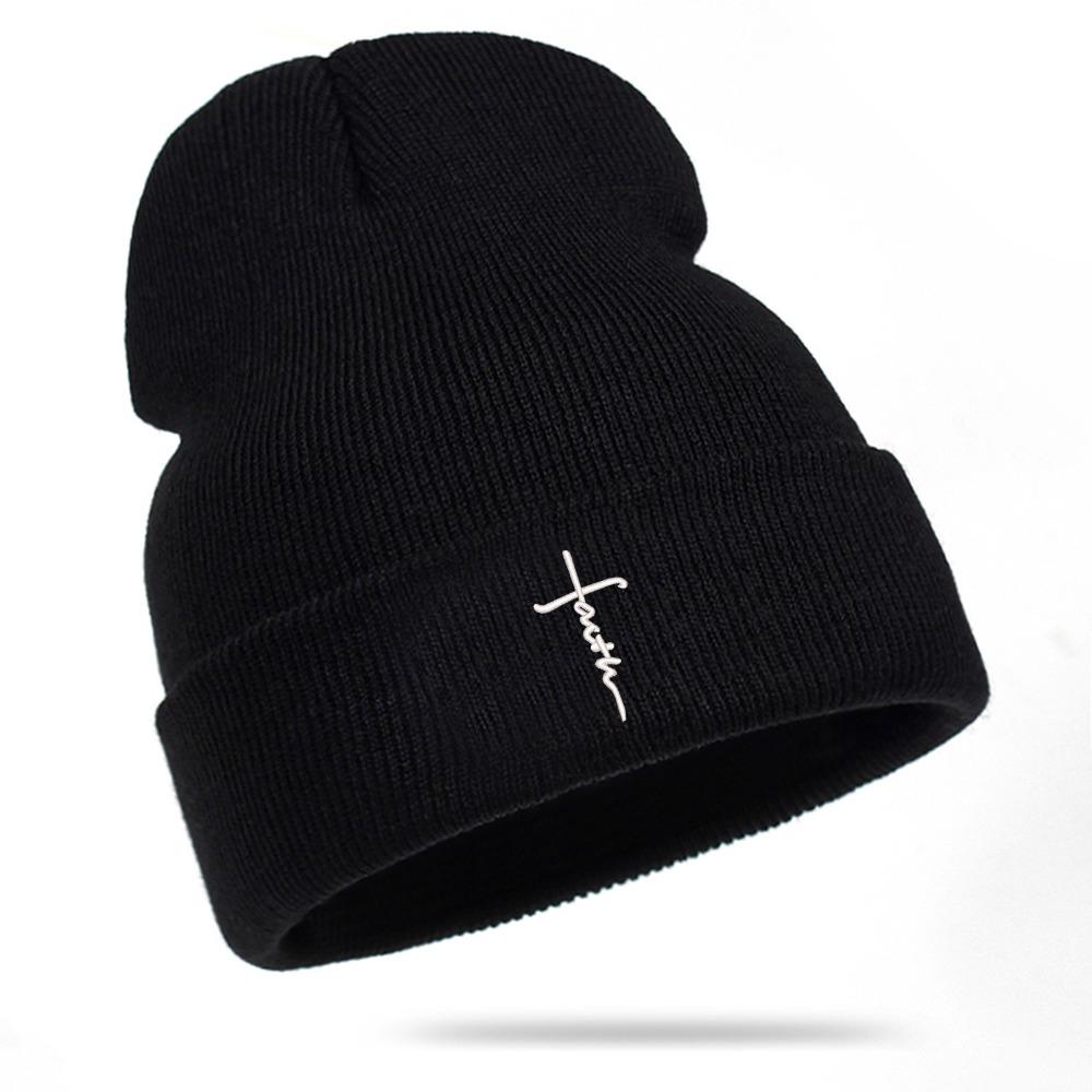Embroidered Beanies Hats Cotton Knitted Hats Winter New Ear Protection Hat