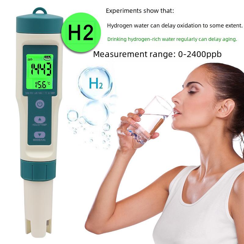 Testeur de pH et de salinité de l'eau de mer TDS 8 en 1 - Stylo de test de la qualité de l'eau riche en hydrogène