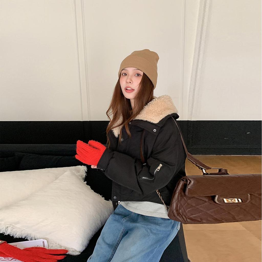 Autumn Winter Thicken Warm Parka Women Casual Sweety Solid Color Big Pocket Loose Jackets Outwear