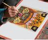 3D Hand-Painted Yellow Jambhala Thangka Zhakiram Gau Box Necklace