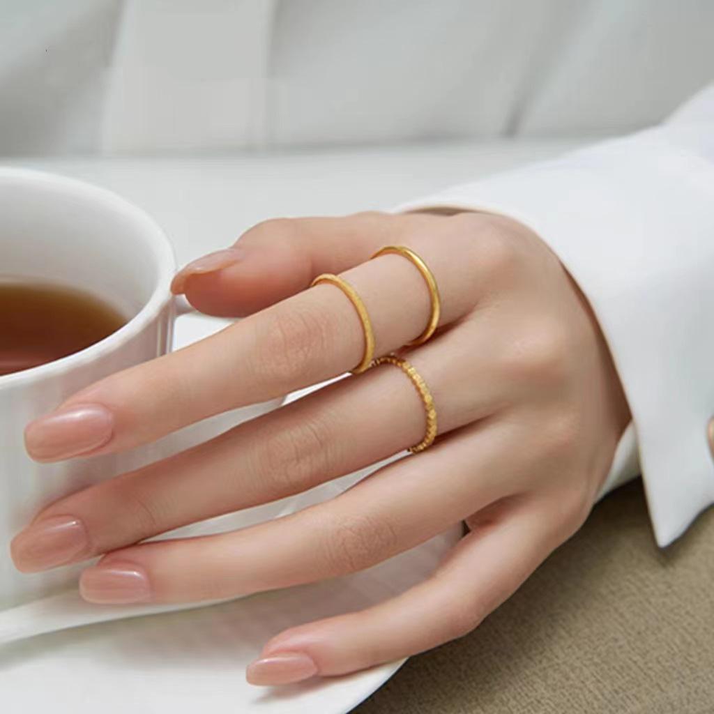 Women's Sand Gold Honeycomb Bracelet & Love Nest Ring, Copper-Plated 5G Imitation Gold Jewelry