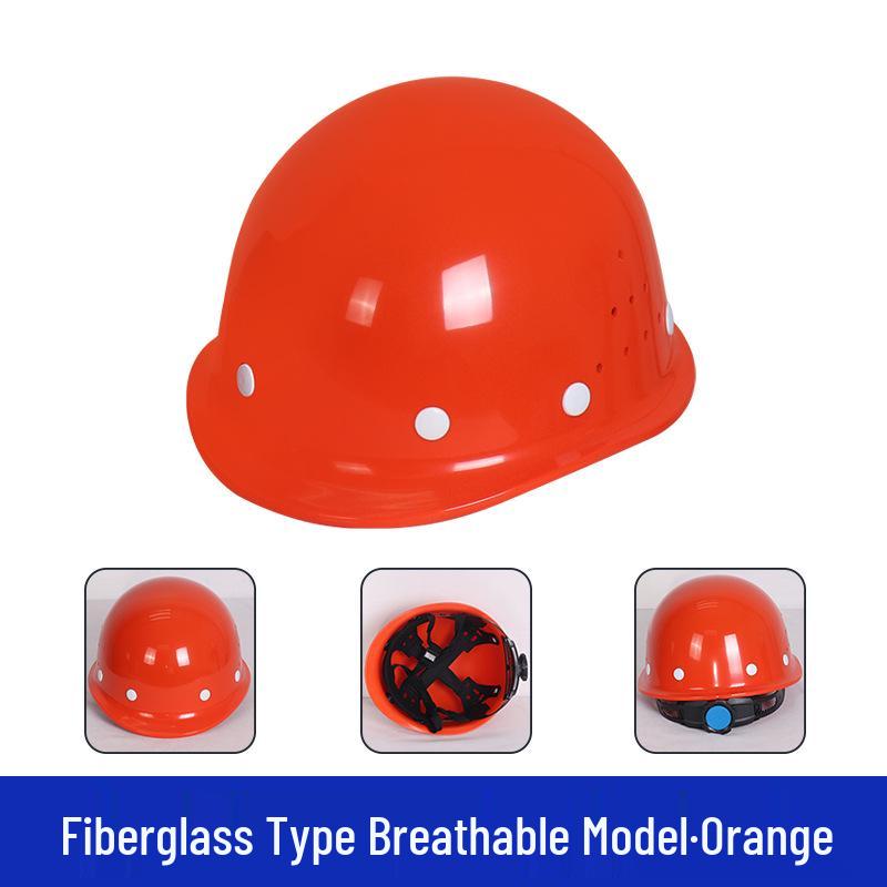 National Standard Thickened Fiberglass Construction Helmet with Logo Printing