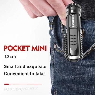 Mini lampe de poche multifonctionnelle rechargeable USB Lampe de poche portable d'extérieur pour la maison Petite lampe de poche Camping lumière d'urgence Camping lampe de poche d'autodéfense