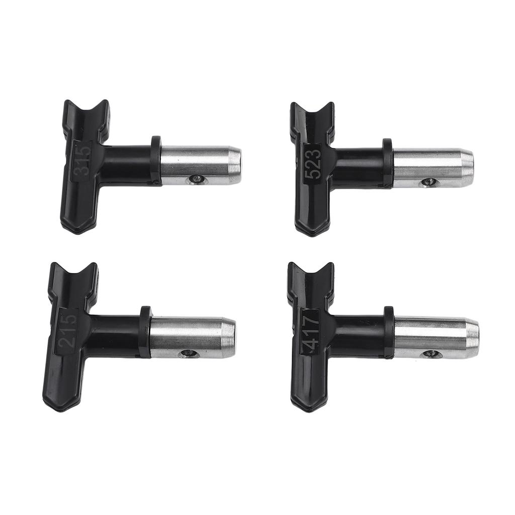 4 Sets Airless Paint Spray Tip 215 315 417 523 Black Latex Paint Spray Nozzle for Furniture Fence