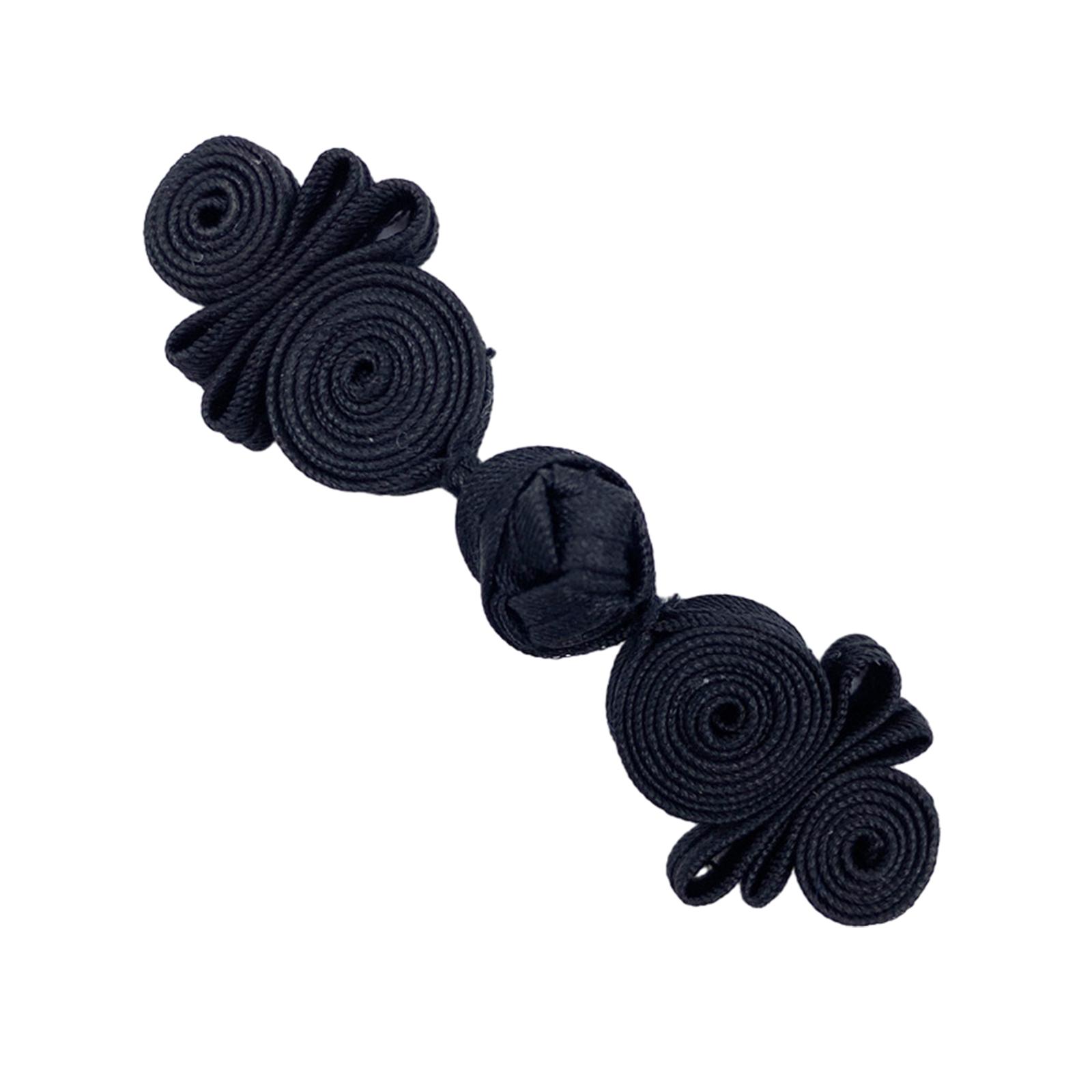 

Four Leaves Gourd Shape Chinese Cheongsam Knot Button Closure Ribbon Fastener Costume Tang Shirt Suit DIY Sewing Craft чёрный