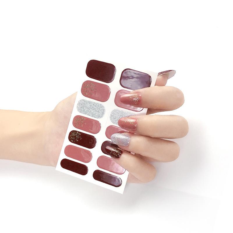 Nail Art Stickers 3d Nail Stickers 14 Finger Hot Stamping Cat Eye Leopard Print Nail Art Stickers