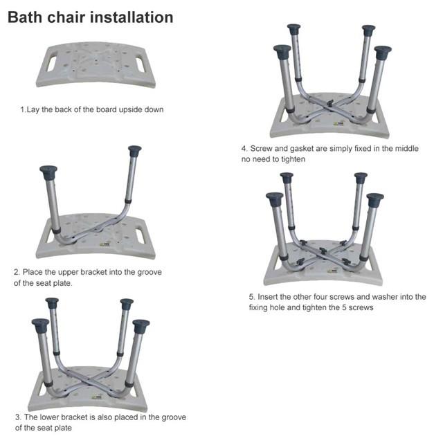 Non-slip Aluminium bath chair Shower Stool Seat Mobility Height Adjustable Bath Chair (KL stock)