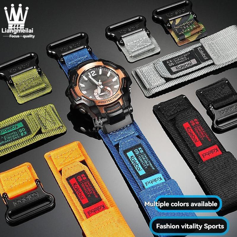 Für Casio G-SHOCK Serie Uhr 5536 GR-B100/GR-B100GB Modifiziertes Nylon-Canvas-Armband Herren Sport Wasserdicht Kette Armband schwarz