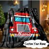 Custom Name Cartoon off-road vehicle truck Blanket Ideal Bedding Blanket Perfect for Travel, Camping, Living Rooms,Offices, Sofas, Fan Christmas gift