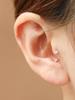 Minimalpiercing 14K Round Cubic Curve Ring Piercing Earrings