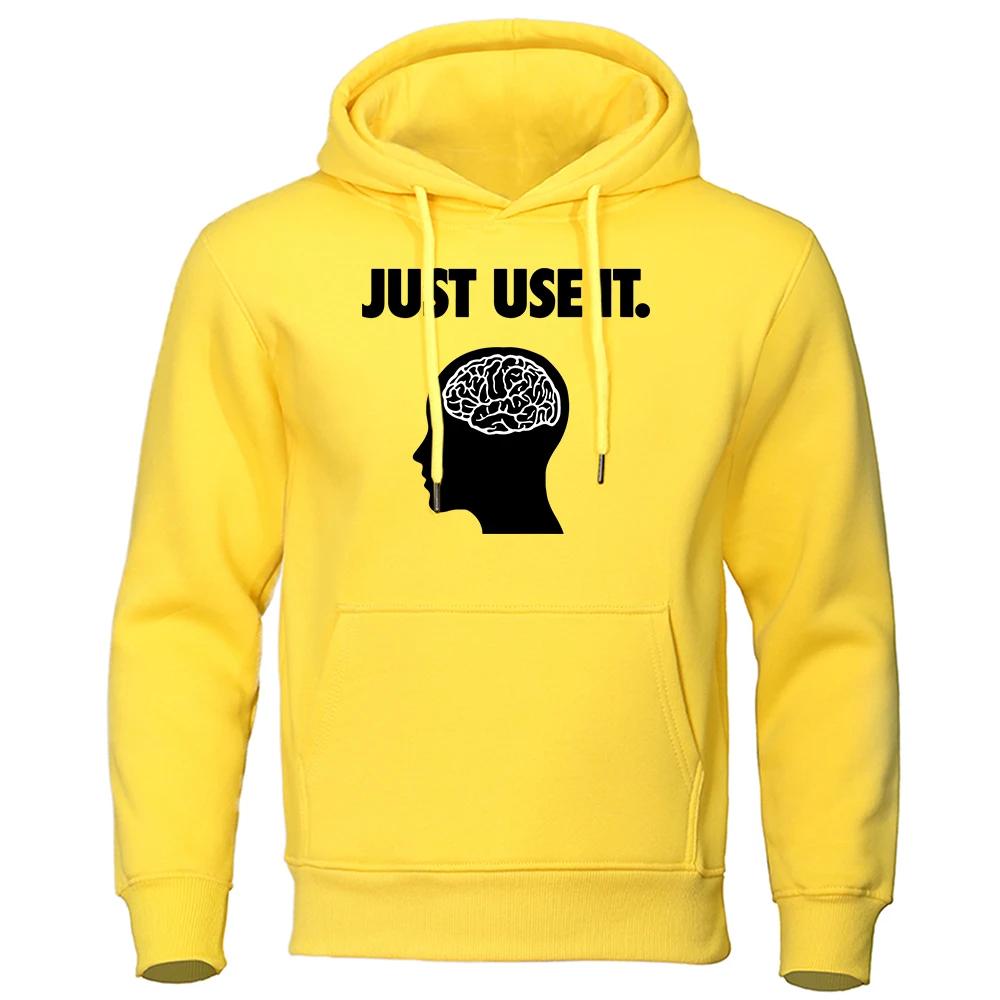 

Juse Use It -Your Brain Hoodie Male Vintage Oversize Hoody Autumn Casual Loose Sweatshirt Simple Soft Warm Women Tracksuit 3XL