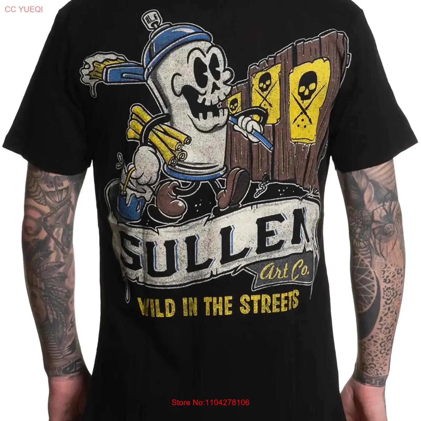 

Sullen Men s Wild in the Streets Premium T shirt Tattoo Style vintage Washed homme streetwear Breathable graphic Unisex Soft S разноцветный