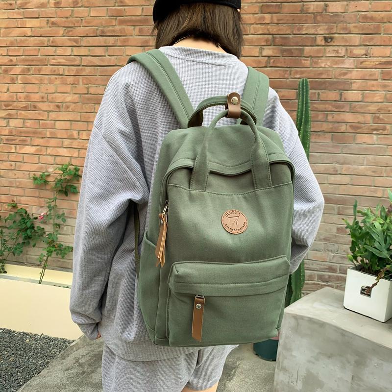Canvas Rucksack für Frauen High School Teenager Student Retro Rucksack für den Unterricht KTY