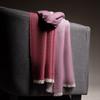 Cashmere Scarf for Women - Warm Gradient Stripes, Lightweight Wool Scarf, Shawl Dual-Use