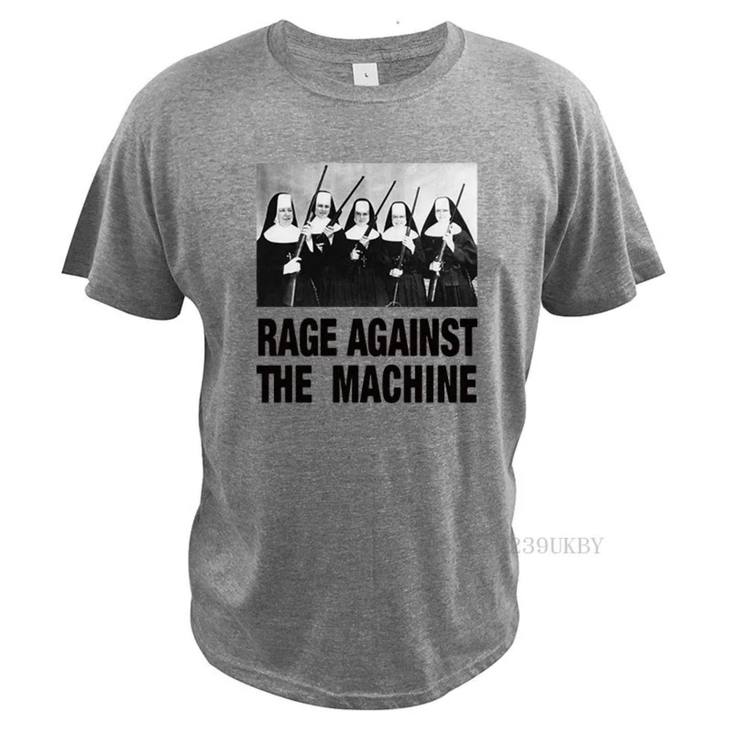 

Футболка Rage Against The Machine Футболка Монахини с пистолетами Хэви-метал Рэп-музыка 100% Хлопок Дышащие Футболки Топы S чёрный