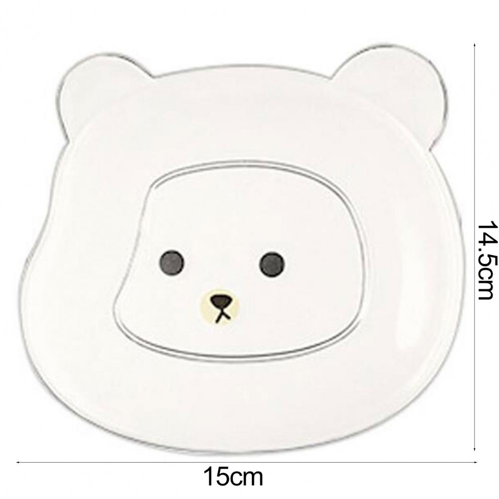 Sauce Dish Plates Dinnerware 2Pcs Snack Plate Easy To Clean Plastic Cartoon Bear Shape Kitchen Gadget