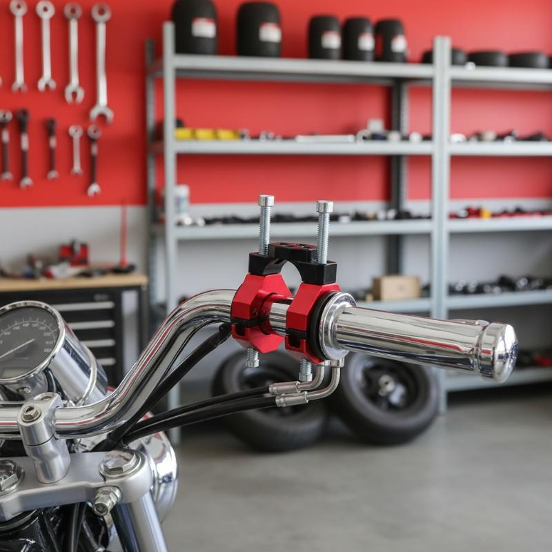 Motorcycle Headlight Clamp 22-32MM Handlebar Holder Fixed Bumper Secure Installation for Cycling Night Riding Accessory
