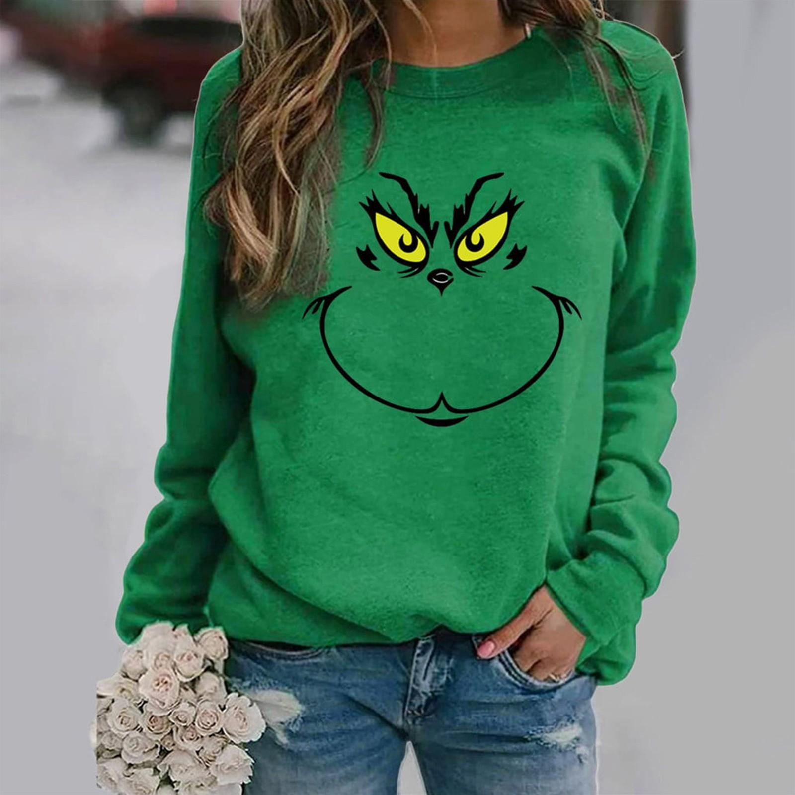 Ladies  And Winter Basic Versatile Casual Loose Fashion Printed Long Sleeve Top XL