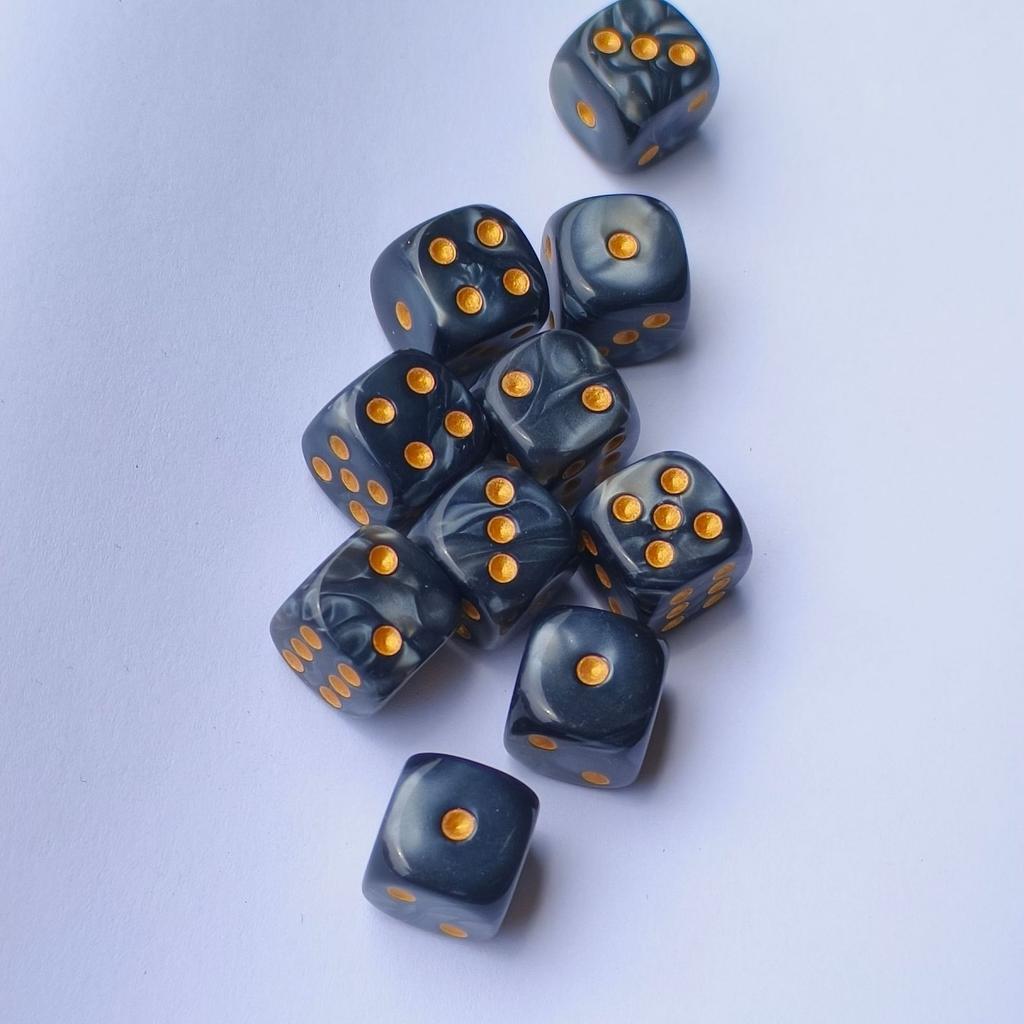 10PCS Set of 12mm Round Pearl Pattern Point Dice Digital Dice Set Rpg COC Dnd Board Game Running Group Entertainment Dice Dnd