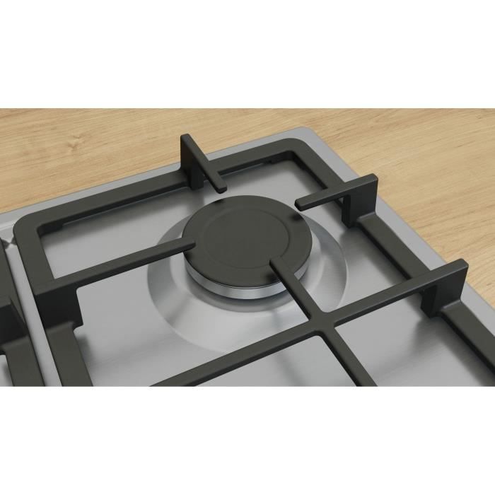 Gas-Kochfeld - BOSCH Serie 4 - 4 Kochzonen - 52 x 58,2 x 4,5 cm - PGP6B5K90 - Edelstahl