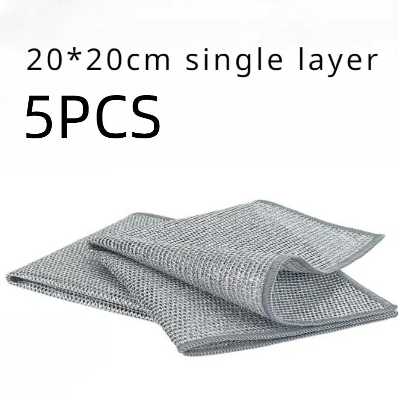 

HANYANG Салфетки из серебряной проволоки Кухонная стальная проволока с шариком-талисманом Салфетка для посуды Специальная антипригарная ткань для чистки металлической проволоки Чистящая ткань для кастрюль Just Wire 20*20cm single layer серебряный