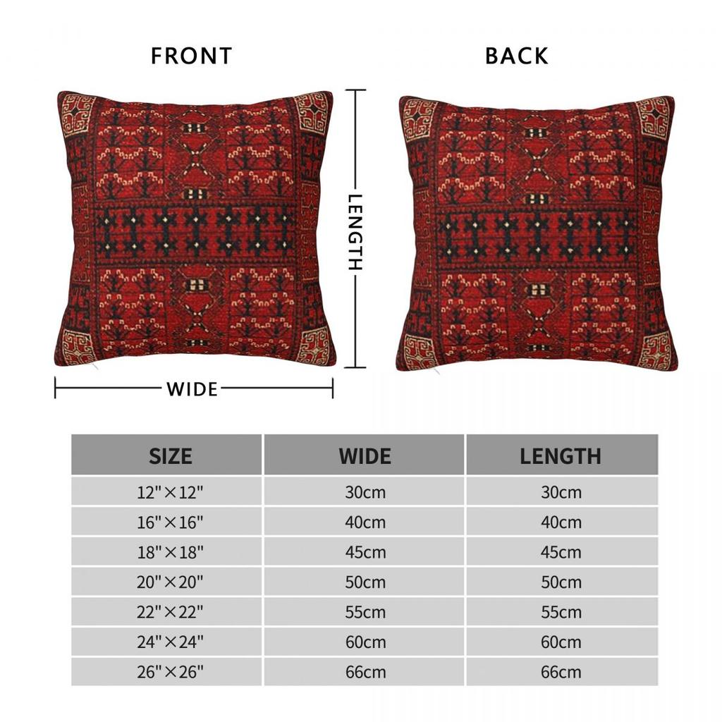 Retro Red Ethnic Style Square Pillowcase Cushion Cover Pillow Case Throw Pillow Cover for Home Bedroom Car