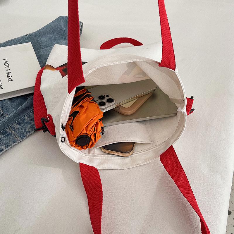 Canvas Bag Double-sided Printed CM * CM Large-capacity Portable Canvas Bag Shoulder Bag Women's Bag