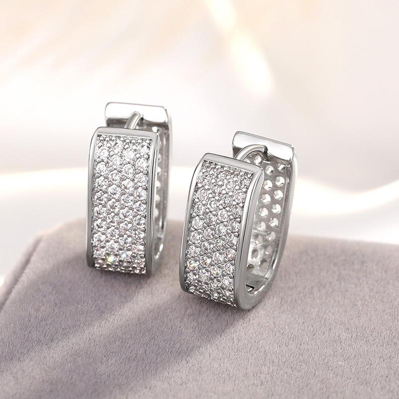 Exquisite Fashion Micro Shop Zircon U-Shaped Earrings Girl Wedding Valentine'S Day Gift Jewelry Pendant Wholesale