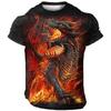 Men's Animal Dragon Graphic T shirt Vintage 3D Print Short Sleeve Crew Neck