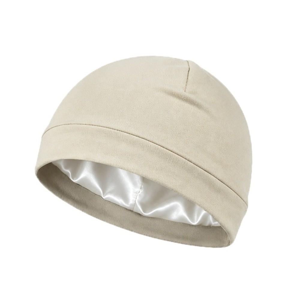 Satin-Lined Skull Cap Breathable Night Sleep Hat Soft Beanie Cap  For Men Women