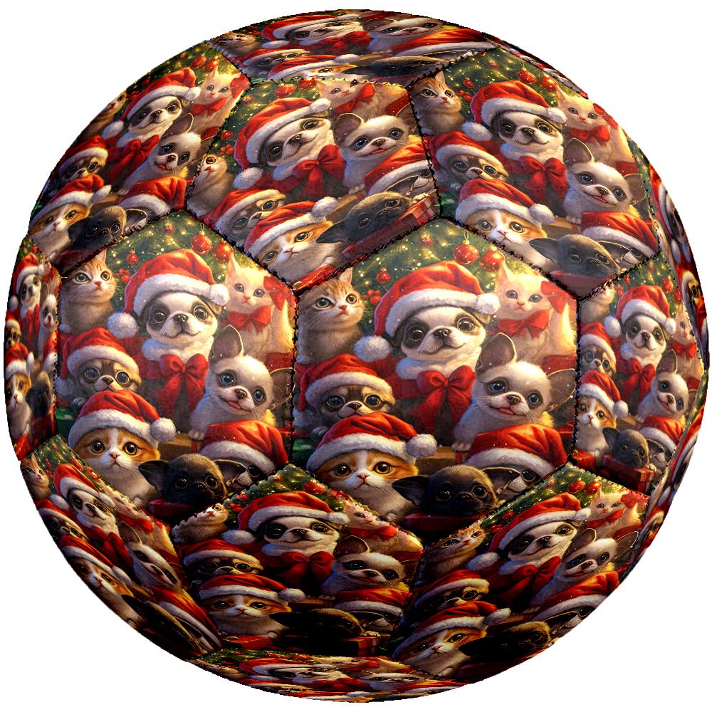 Christmas Dog Theme Size 5 Soccer Ball, Suitable for Both Indoor and Outdoor Matches, a Gift Suitable for Everyone.