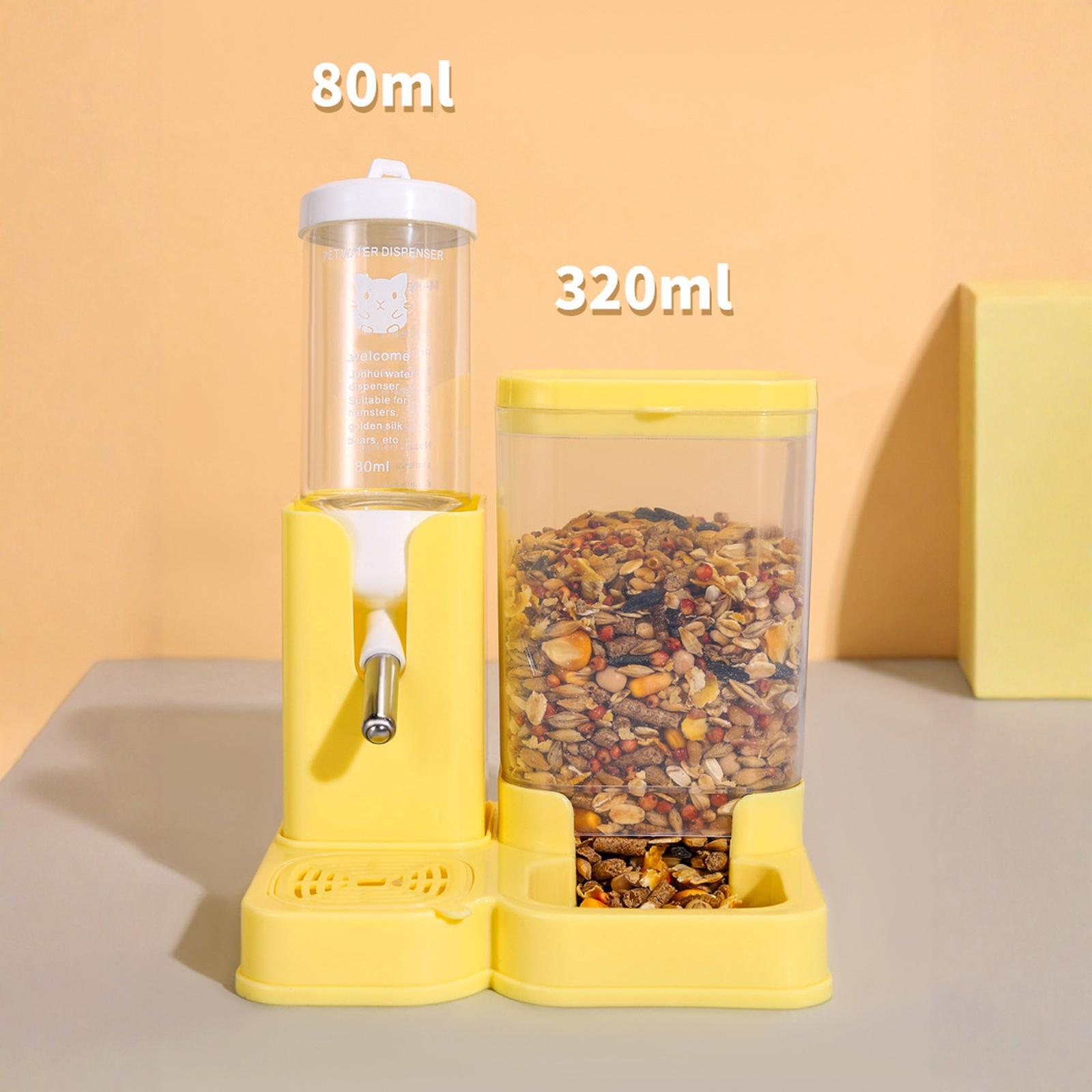 

Automatic 2 in 1 Pet Feeder and Water Dispenser Small Animal Food Container with Roll Ball Water Bottle for Hamsters Dwarf Hamsters Chinchillas one size жёлтый